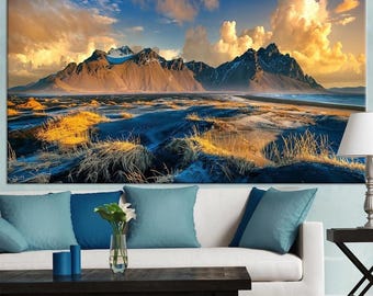 Mountain Lake Canvas Art: Framed Nature Landscape Decor (Digital Download)