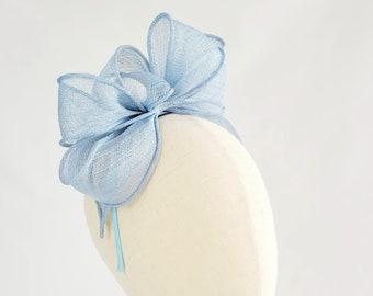 Pastel Blue Wedding Fascinator, Mother of the Bride Fascinator, Mother of the Groom Fascinator, Feather Free Fascinator