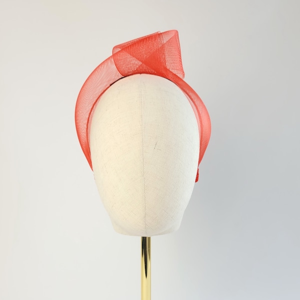 Red Crinoline Knot Headband, Red Fascinator Headband, Red Statement Headband, Red Bandeau Headband, Red Wedding Fascinator