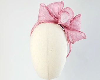 Dusky Pink Wedding Fascinator, Mother of the Bride Fascinator, Mother of the Groom Fascinator, Feather Free Fascinator