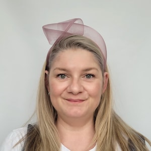 Dusky Pink Crinoline Knot Headband, Dusky Pink Fascinator Headband, Pink Statement Headband, Pink Bandeau Headband, Pink Wedding Fascinator