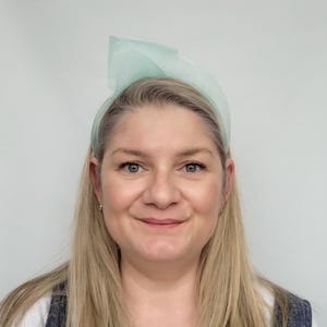 Aqua Blaues Crinoline Knoten-Stirnband, Aqua Blaues Hochzeit Fascinator Stirnband, Aqua Blaues Statement Stirnband, Aqua Blaues Bandeau-Stirnband