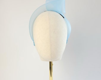 Cornflower Blue Modern Fascinator, Minimalist and Contemporary Occasion Headwear for Formal Events