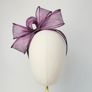 Plum Purple Wedding Fascinator, Mother of the Bride Fascinator, Mother of the Groom Fascinator, Feather Free Fascinator