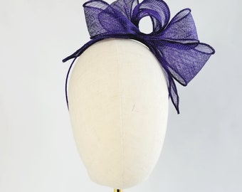 Purple Wedding Fascinator, Mother of the Bride Fascinator, Mother of the Groom Fascinator, Feather Free Fascinator