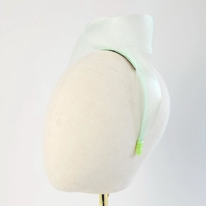 Mint Green Modern Fascinator, Minimalist and Contemporary Occasion Headwear for Formal Events