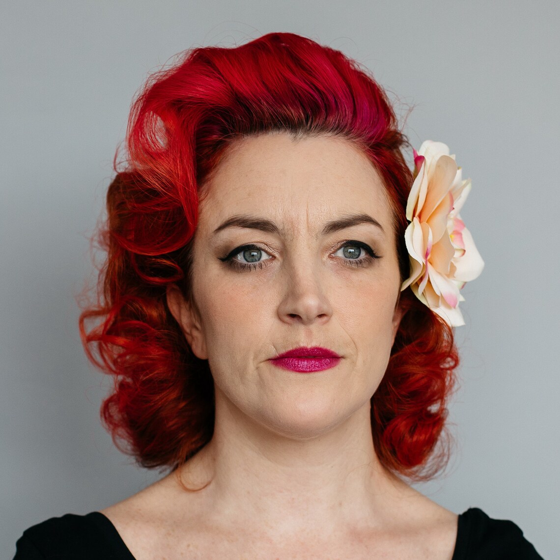 Peach Rugosa Rose Flower Hair Clip Vintage Style Peach Flower Etsy UK