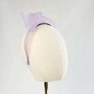 Lilac Modern Fascinator, Minimalist and Contemporary Occasion Headwear for Formal Events