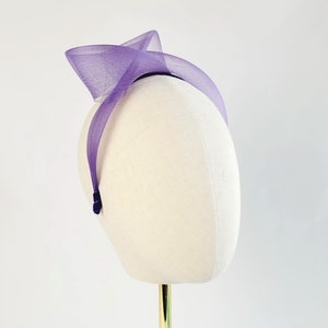 Purple Minimalist Fascinator, Modern and Contemporary Occasion Headwear for Formal Events
