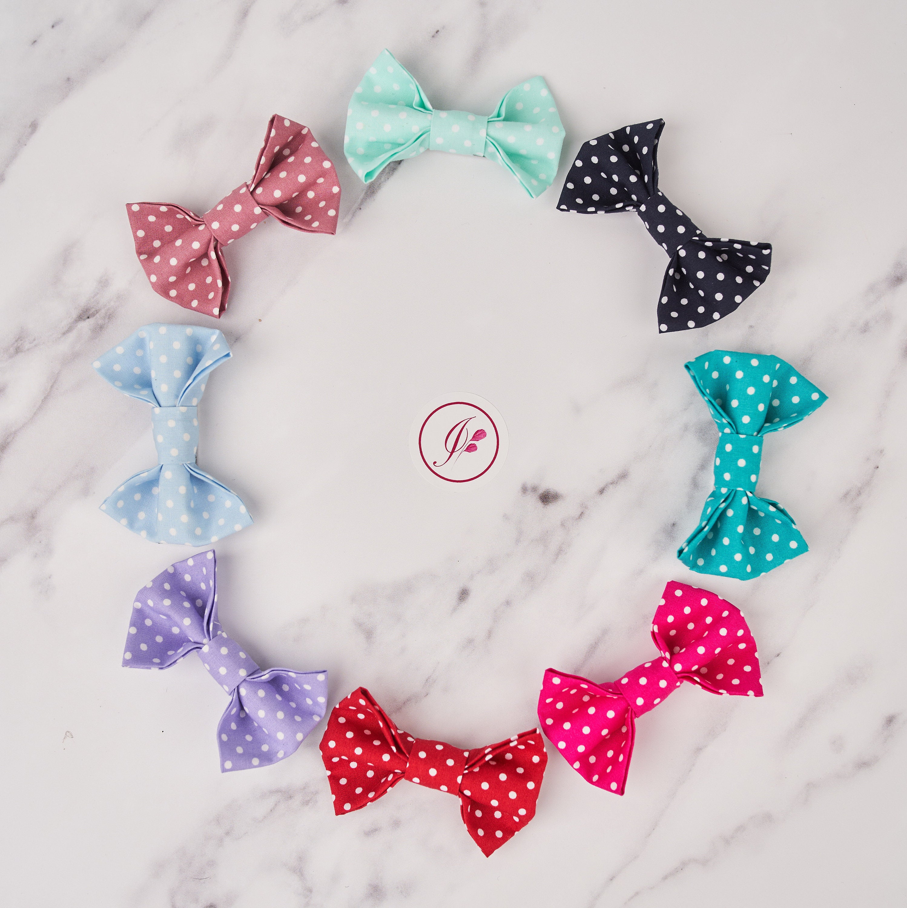 Hot Pink Polka Dot Headband and Bow Hair Clip Gift Box Set - Etsy UK