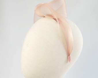 Blush Pink Modern Fascinator, Minimalist and Contemporary Occasion Headwear for Formal Events