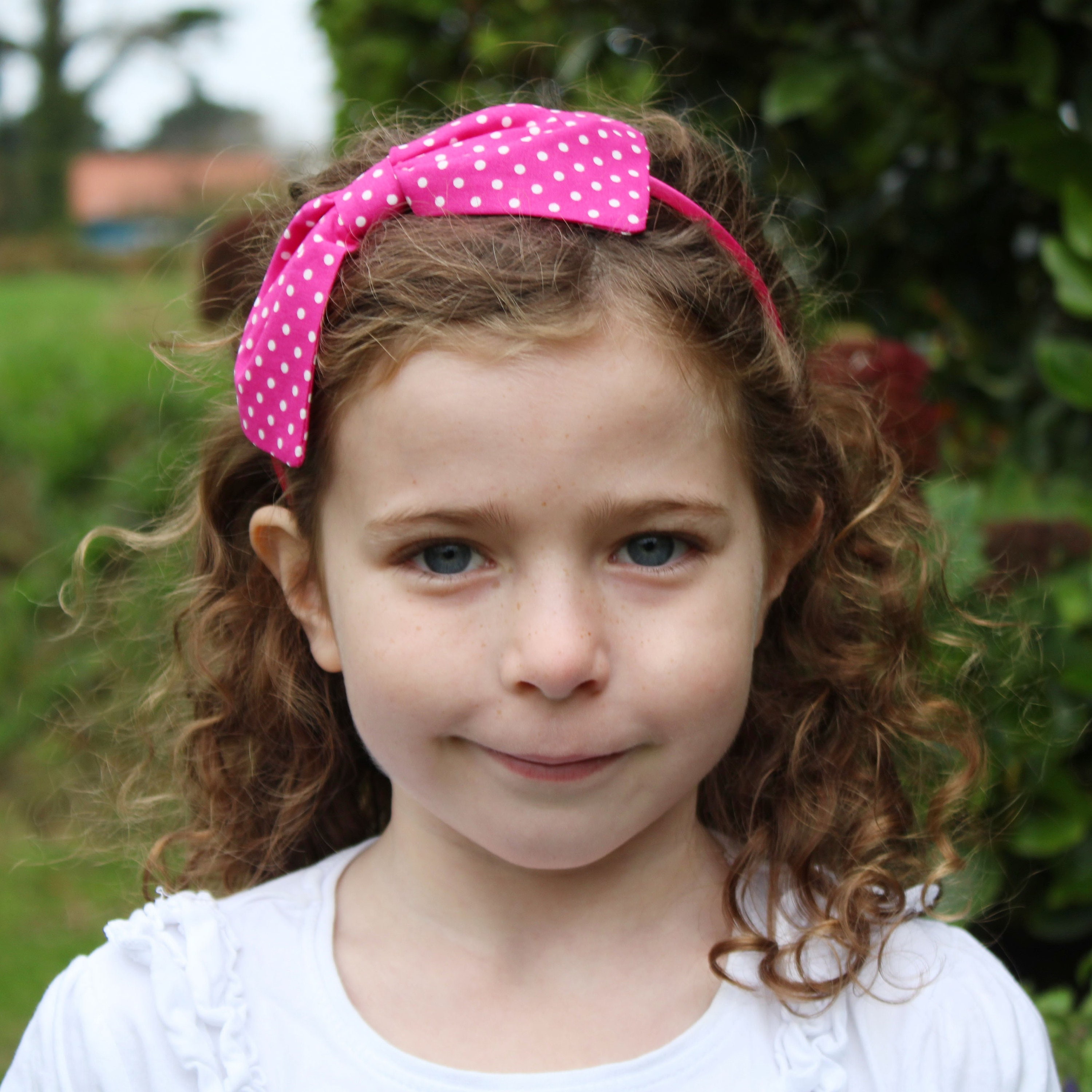 Hot Pink Polka Dot Headband and Bow Hair Clip Gift Box Set - Etsy UK