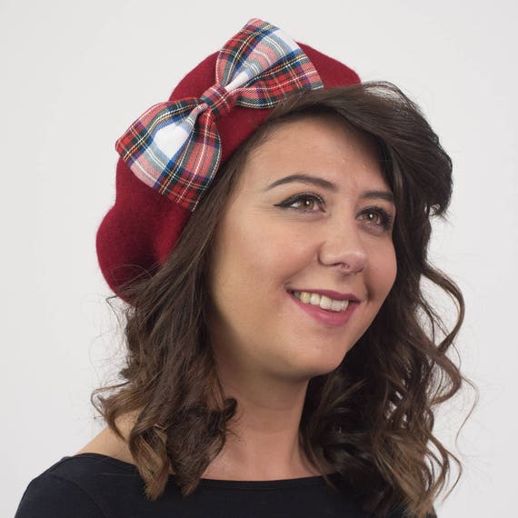 tartan beret hat
