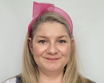 Dark Pink Crinoline Knot Headband, Dark Pink Fascinator Headband, Dark Pink Statement Headband, Dark Pink Wedding Fascinator, Vegan Headband