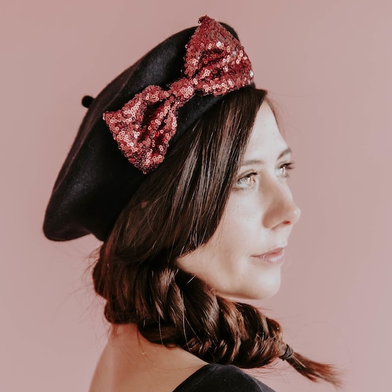 Red Felt and Black Sequined Hat Amazon.com: Pumtus 3 Pack Black Felt Top Hat for Kids, Funny  main image 2