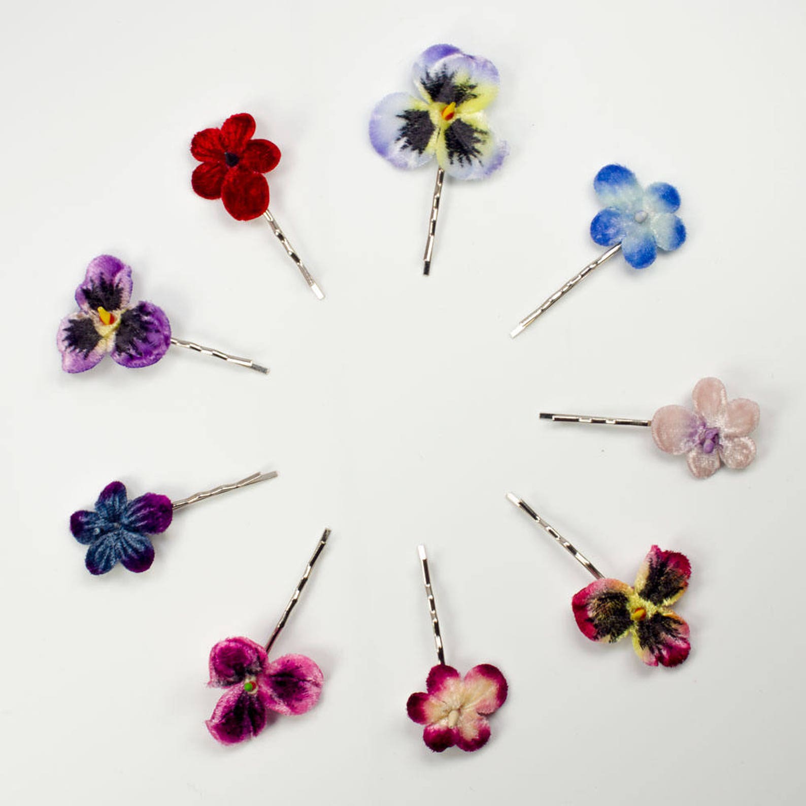 Red Flower Hair Grips Red Flower Hair Pins Red Flower Hair Etsy