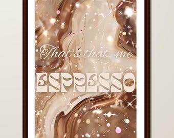 Arte mural Espresso Pop: impresión digital inspirada en Sabrina Carpenter