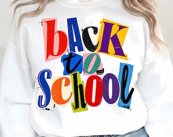 Back to School PNG, Colorful First Day of School Sublimation Design, Teacher Student Shirt PNG, Kids School Digital Download