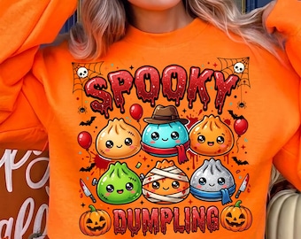 Spooky Dumpling PNG, Kawaii Halloween Dumpling Friends, Cute Ghost Dumpling Sublimation, Halloween Clipart, Digital Download