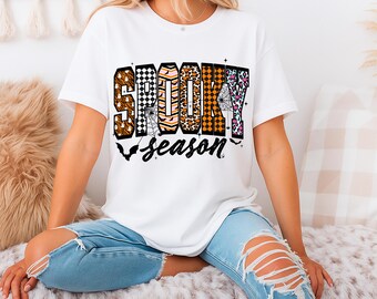 Retro Halloween Spooky Coquette PNG | Leopard Checkered Fall PNG | Girly Halloween Sublimation Design | Cute Fall Spooky Season PNG