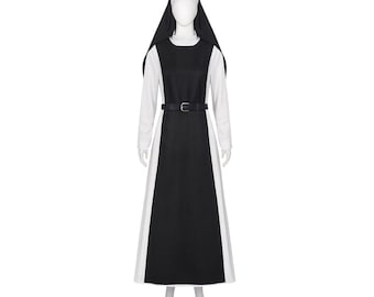 Traditional Black & White Nun Habit Costume