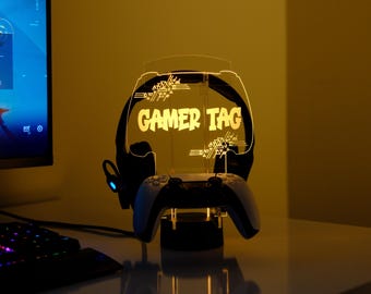 RGB Headphone Stand: Personalized Gamer Headset Holder