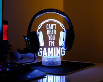 RGB Headphone Stand: Gaming Headset Holder, Gamer Desk Decor