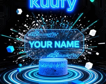 Personalized Gamertag RGB LED Lamp - Gamer Nick Name Night Light