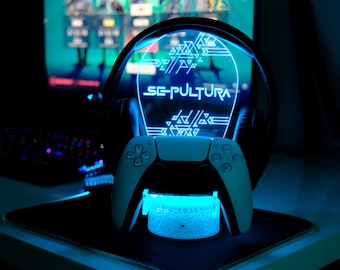 Personalized Game Controller and Headphone Stand for Gamers Streamers