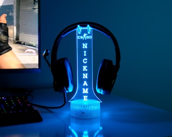 Personalized Headphone Stand for Gamers - Custom RGB Headset Holder