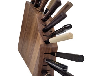 Walnut Knife Block Holder Stand Holds 16 Knives