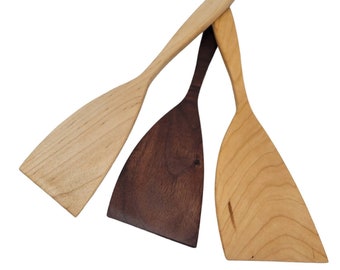 Custom Spatula Wooden Handmade Custom Walnut Maple Cherry Hardwood