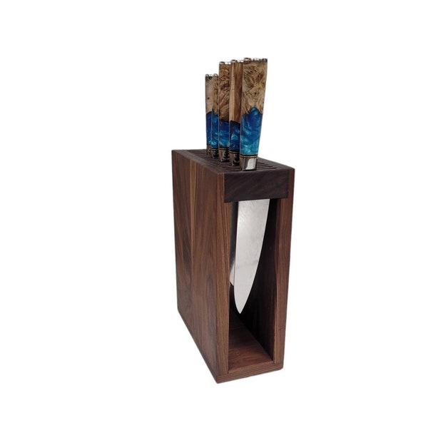 Walnut Knife Block Knife Stand Knife Holder Knife Board Knife Rack Knife Display Holds 18 Knives