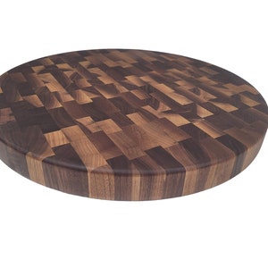 Wood End Grain Cutting Boards Wooden Butcher Block Meat Cutting Wood Thick Board Round Wood Chopping Boards, Size: 27.9, Brown