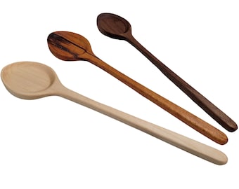 Handcrafted Wooden Spoon Kitchen Spoon 12" Walnut Cherry Mahogany Maple Tigerwood