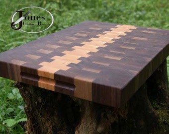 Cutting Board Walnut Cherry End Grain Butcher Block FREE Shipping JonesCuttingBoards