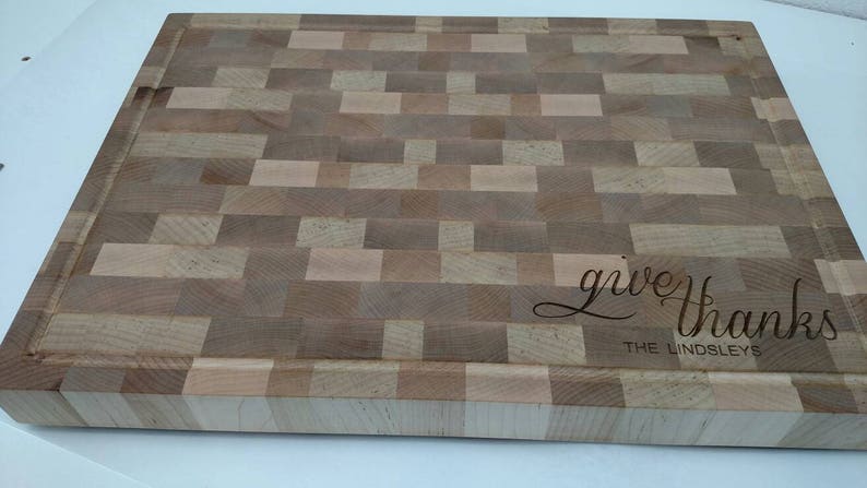 End Grain Cutting Board Engraved Butcher Block 22x16 FREE ...