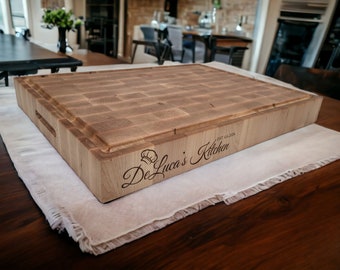 Personalized Maple End Grain Butcher Block Cutting Board