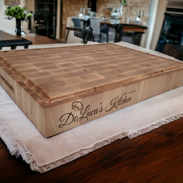 Personalized Maple End Grain Butcher Block Cutting Board