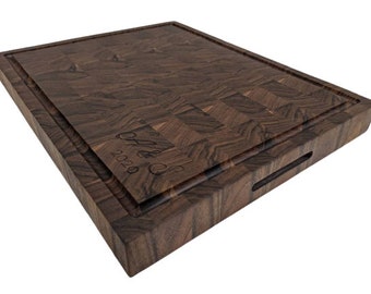 Engraved Walnut End Grain Cutting Board 20x16x2 Butcher Block FREE USA SHIPPING JonesCuttingBoards