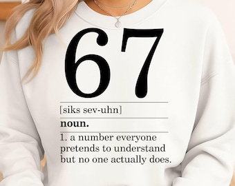 Funny 67 Definition Svg, Six Seven Meme Quote Humor Svg, Clipart, Funny Six Seven Meme, Six Seven, Trendy 67 Meme, Cut File,Digital Download