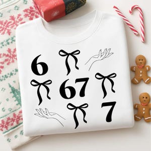 67 Meme Svg, Cute 67 Svg, Six Seven Svg, Six Seven Shirt, Coquette Bow Svg, Sarcastic Svg, Halloween Svg, Cut File For Cricut, Gift For Her