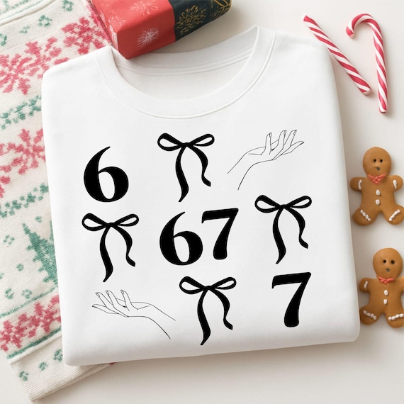 67 Meme Svg, Cute 67 Svg, Six Seven Svg, Six Seven Shirt, Coquette Bow Svg, Sarcastic Svg, Halloween Svg, Cut File For Cricut, Gift For Her