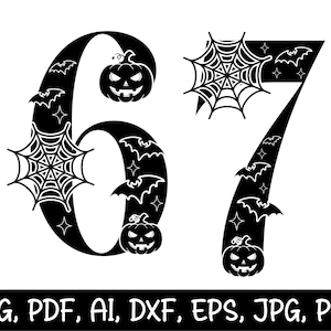 Pacchetto PNG SVG 6 7, Meme Zucca Six Seven SVG, Coppie Halloween SVG, Meme Trendy 67 2025 SVG, Tendenza 67, Divertente maglietta abbinata Sixty Seven