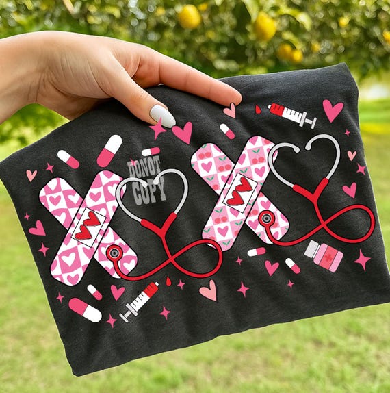 Pink Valentine Nurse Png, XOXO Stethoscope Heart Png, Nurse Valentine Png, XOXO Nurse Png, Nurse Life Png, Nurse Stethoscope Heart Png,