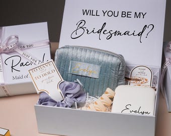 Custom Bridesmaid Proposal Gift Box Set, Personalized Name Bridal Party Favor,Will You Be My Bridesmaid