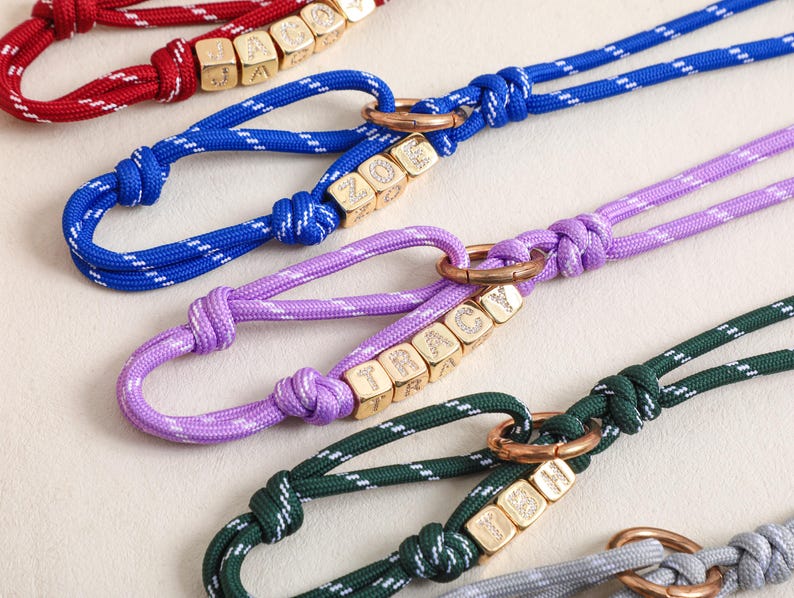 Custom Name Rope Bag Charm, Handmade Name Keychain, Paracord Accessory, Purse Rope Decor, Gift for Her image 2