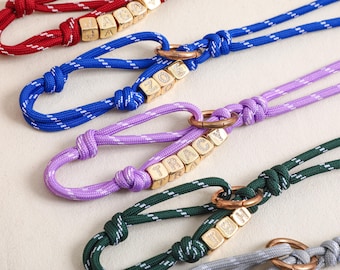 Personalized Rope Bag Charm, Custom Name Keychain, Handmade Paracord Accessory,  Christmas Gift, Handcrafted Gift for Women, Gift for Her
