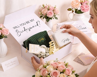 Custom Bridesmaid Gifts Box Set,Personalized Name Bridal Party Box,Will You Be My Bridesmaid,Magnetic Wedding Gift Box,Bridal Shower Favor