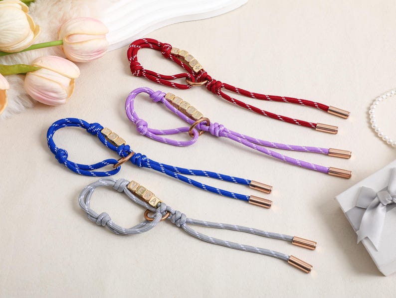 Custom Name Rope Bag Charm, Handmade Name Keychain, Paracord Accessory, Purse Rope Decor, Gift for Her image 13